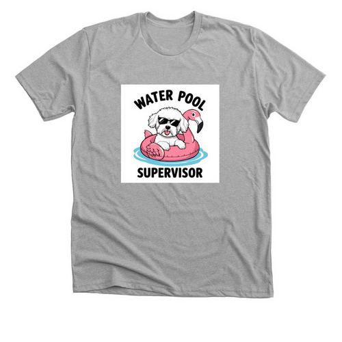 Water Pool Supervisor, a Athletic Heather Premium Unisex Tee