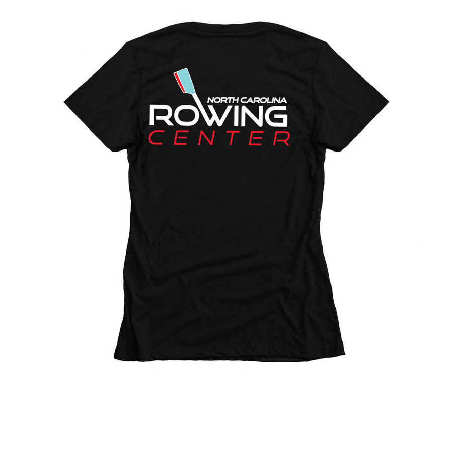 Black Shirts and Hoodies, a Black Women's Slim Fit Tee (back-view)