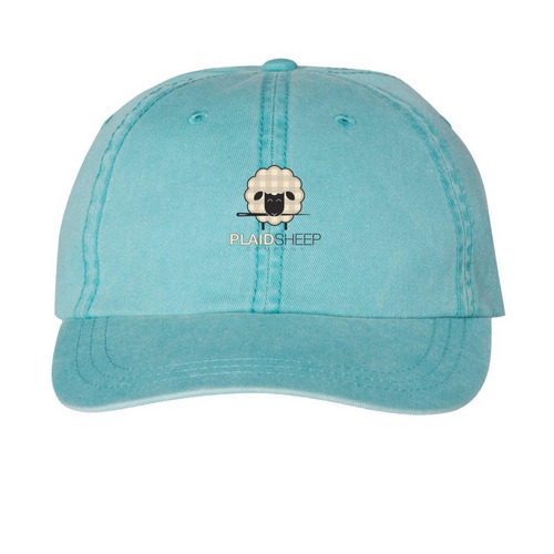 Hats, a Aqua Printed Pigment Dye Baseball Cap