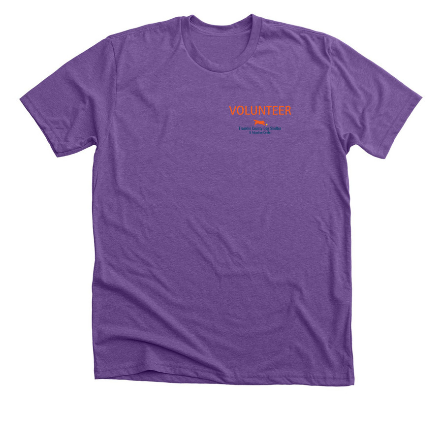 HERE FOR THE DOGS - VOLUNTEER&nbsp;, a Heather Team Purple Premium Unisex Tee