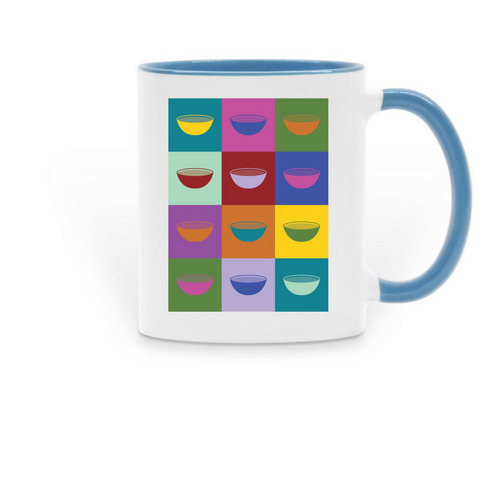 Gleaners Pop Art Mug, a Light Blue Two-Tone Ceramic Mug