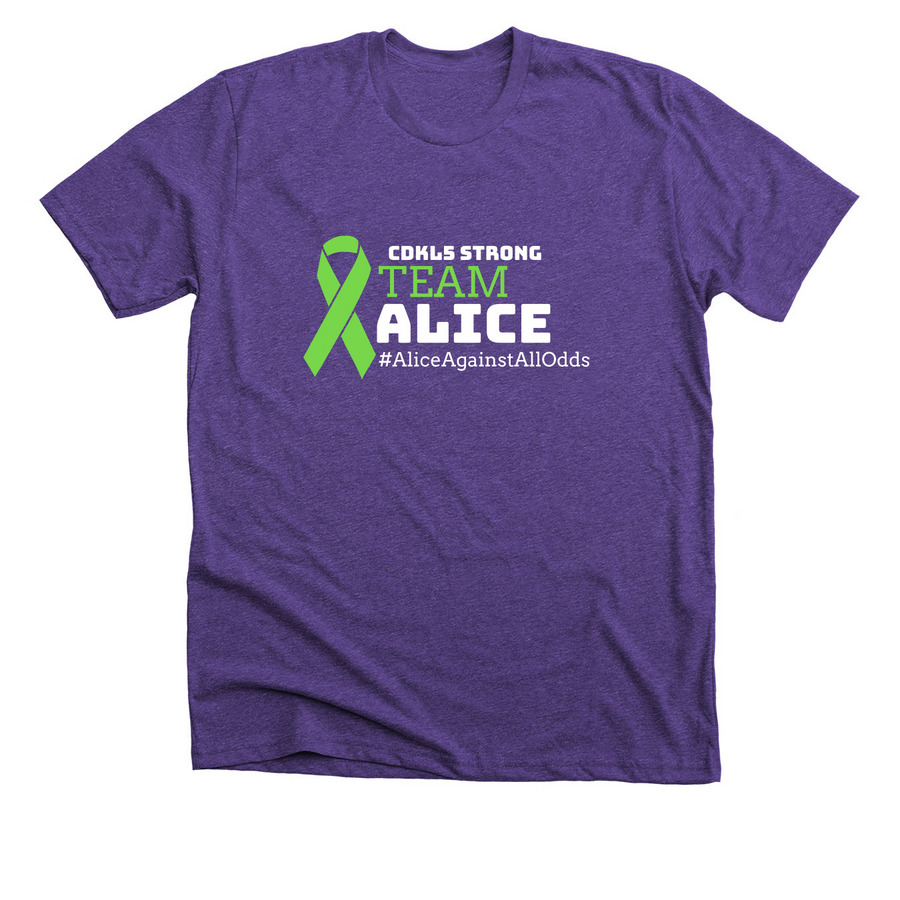 Alice Against All Odds, a Heather Team Purple Premium Unisex Tee