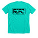 Restored Connections Black logo, a Heather Sea Green Premium Unisex Tee (back-view)