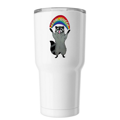Feral Queer Tumbler, a White Insulated Tumbler