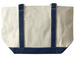 MiOTA Tote Bags, a Natural/Navy Large Two-Tone Canvas Tote Bag