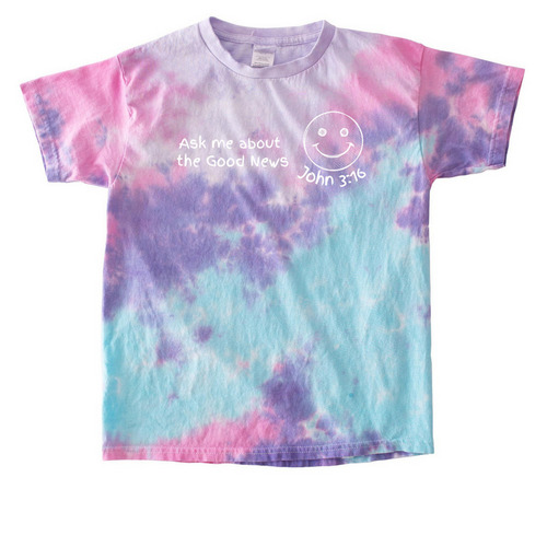 the Good News, a Cotton Candy Youth Tie Dye Tee