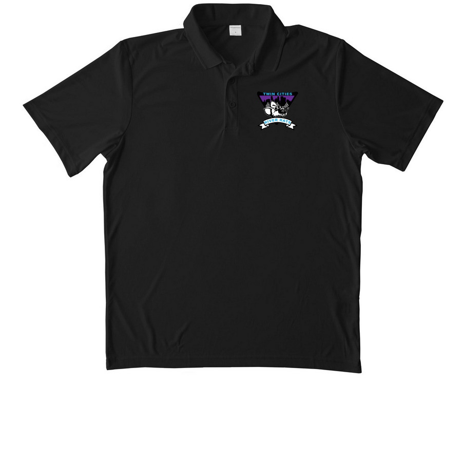 TCRR Polo, a Black Unisex Performance Polo