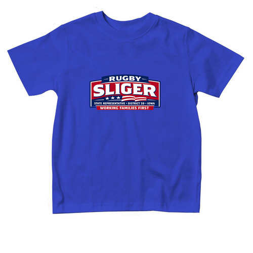 Sliger for Iowa, a Royal Blue Toddler Tee
