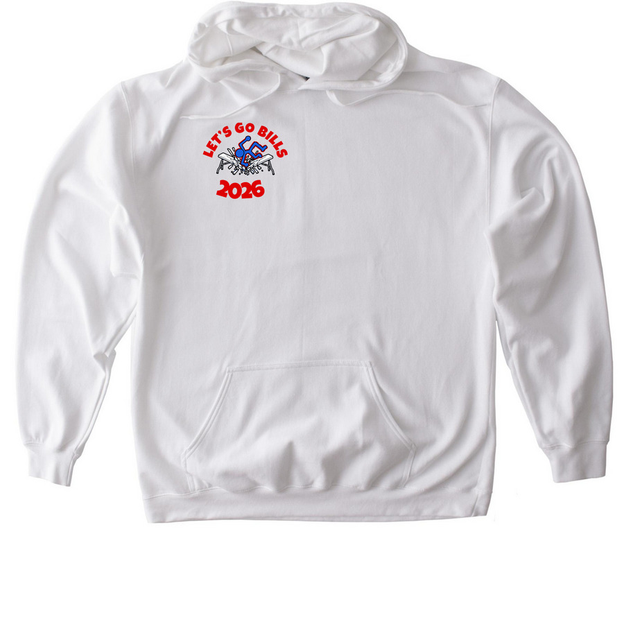 Let?s Go Buffalo, a White Gildan Softstyle Pullover Hoodie