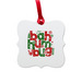 A Christmas Carol Ornament, a White Aluminum Square Ornament