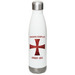 OMSDT-USA Stainless Steel Water Bottle, a White Stainless Steel Water Bottle (back-view)