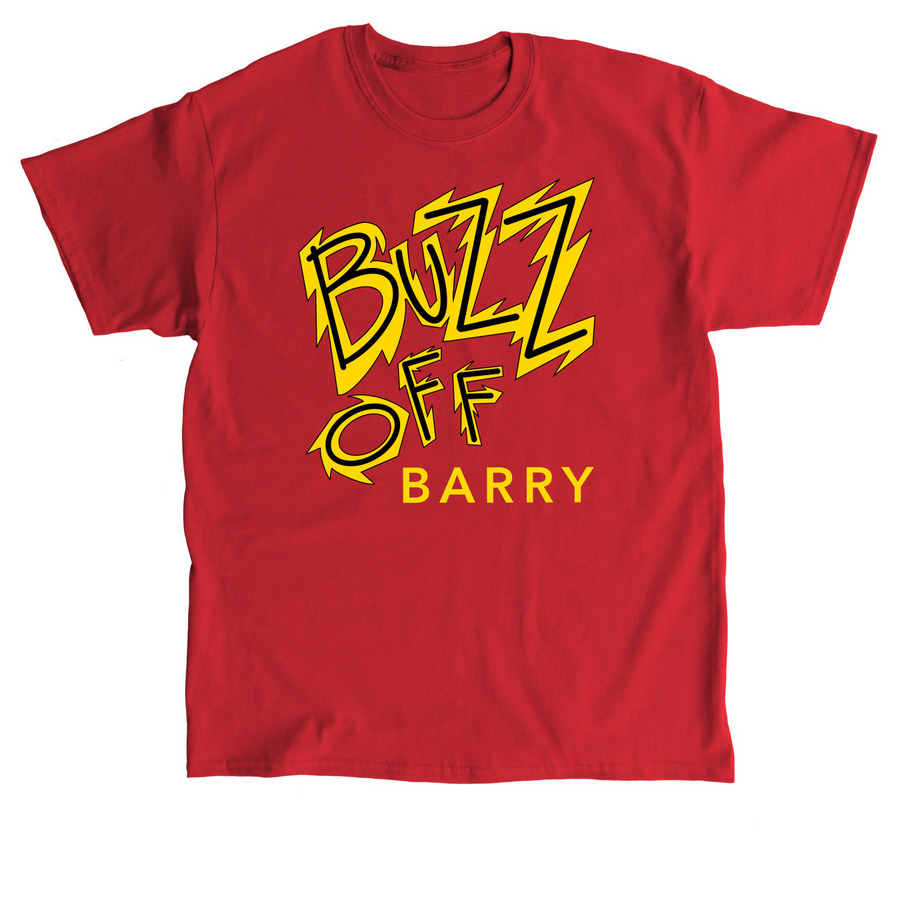 Buzz Off Barry (short sleeves), a Red Classic Unisex Tee