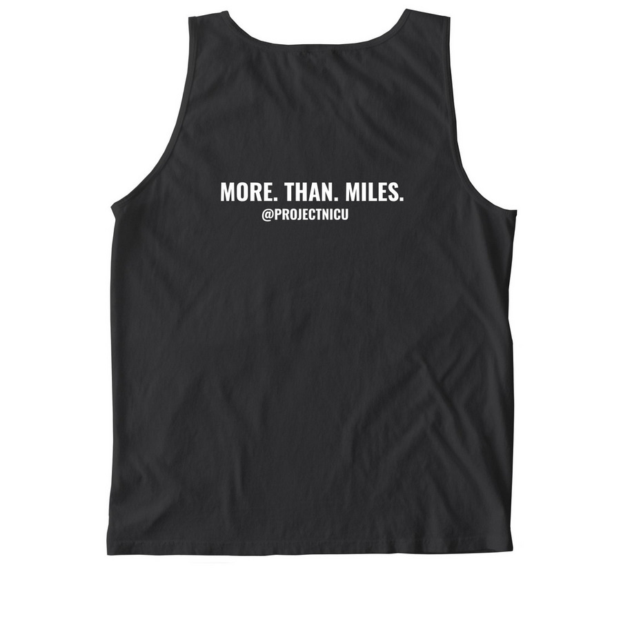 PROJECT NICU RUN CLUB, a Black Comfort Colors Tank Top (back-view)