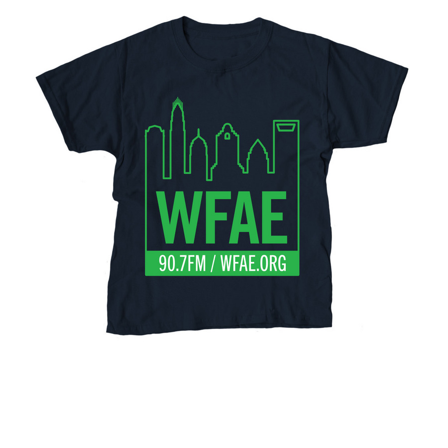 CLT Skyline, a Navy Youth Unisex Tee