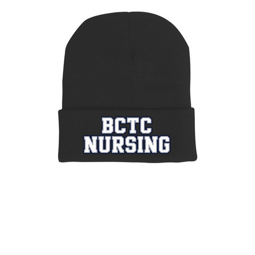 BCTC Nursing Beanies, a Black Printed Cuffed Beanie