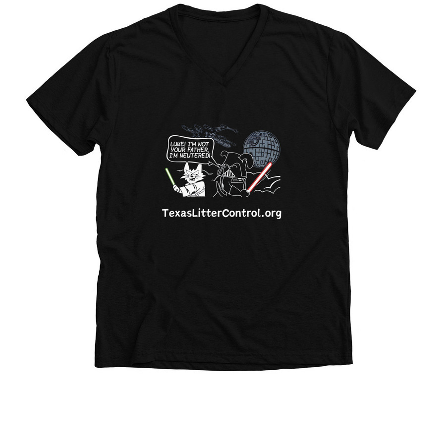 Luke I'm Not Your Father, I'm Neutered., a Solid Black Blend Premium V-Neck Tee