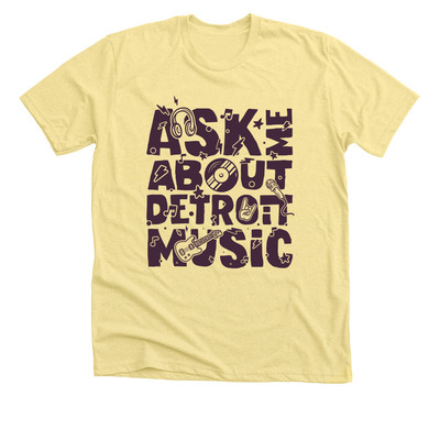 ASK ME ABOUT DETROIT MUSIC, a Heather Yellow Gold Premium Unisex Tee