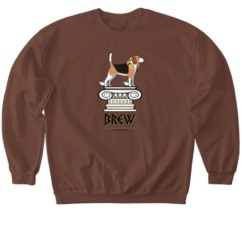 Greek Hero Dog - Front Design, a Cocoa Softstyle Crewneck Sweatshirt