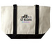 Buy A Tote Bag. &nbsp;Send a QT Kitten to College!, a Natural/Black Large Two-Tone Canvas Tote Bag (back-view)