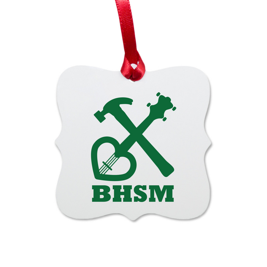 Christmas Ornament, a White Aluminum Square Ornament