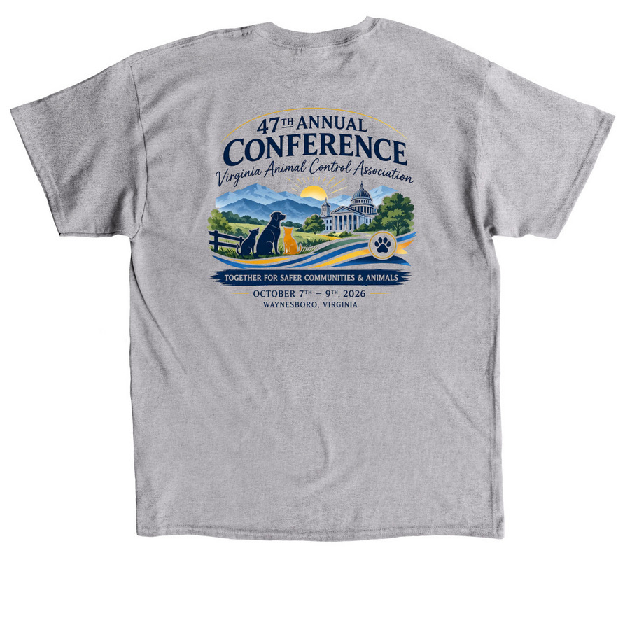 47th VACA Conference, a Sport Grey Classic Unisex Tee (back-view)