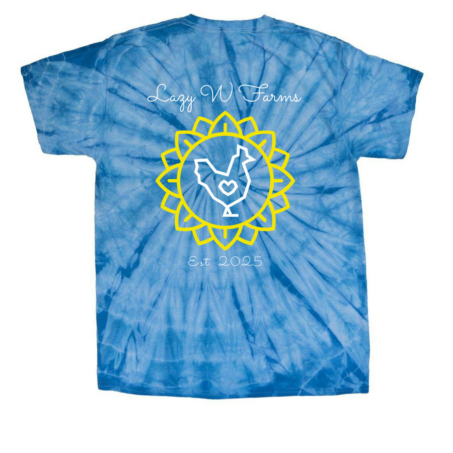 Lazy W Farms&nbsp;, a Baby Blue Classic Tie Dye Tee (back-view)