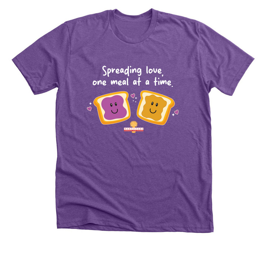 Spreading Love, a Heather Team Purple Premium Unisex Tee