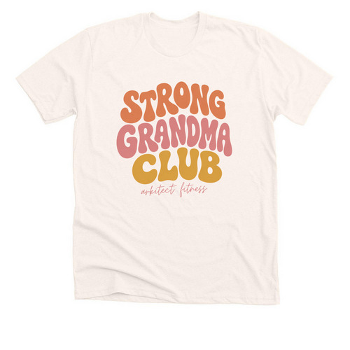 Strong Grandma Club, a Heather Natural Premium Unisex Tee