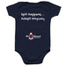 Spit Happens....Adopt Anyway! - dark designs, a Navy Infant Onesie