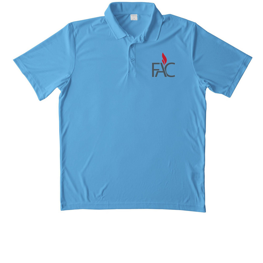 Front Left Pocket Side Polo, a Carolina Blue Unisex Performance Polo