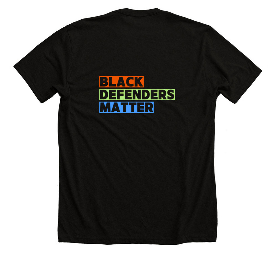 BPDA Black Defenders Matter Tee, a Solid Black Blend Premium Unisex Tee (back-view)