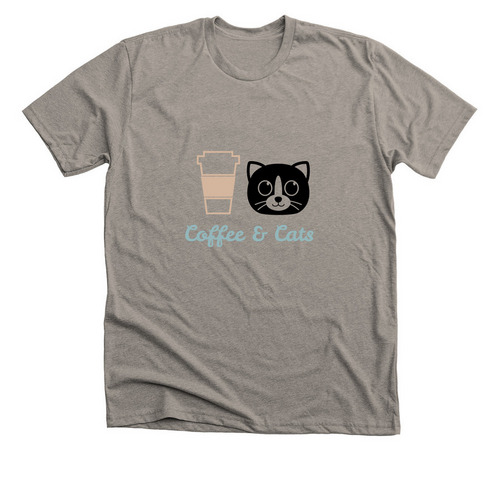 Coffee & cats, a Heather Stone Premium Unisex Tee