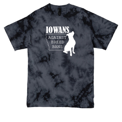 Iowans Against Breed Bans, a Black Crystal Tie Dye Tee