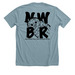 *NWBR Limited Edition Winter Design*, a Heather Blue Lagoon Premium Unisex Tee (back-view)