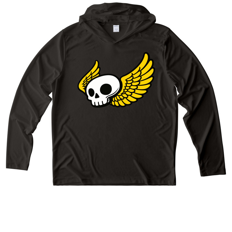 Bomb Wing Cartoon Performance Hoodie, a Black UV Performance Long Sleeve Hoodie