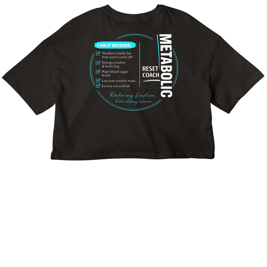 Cropped cotton tee&nbsp;, a Black Women?s Cropped Cotton Tee (back-view)