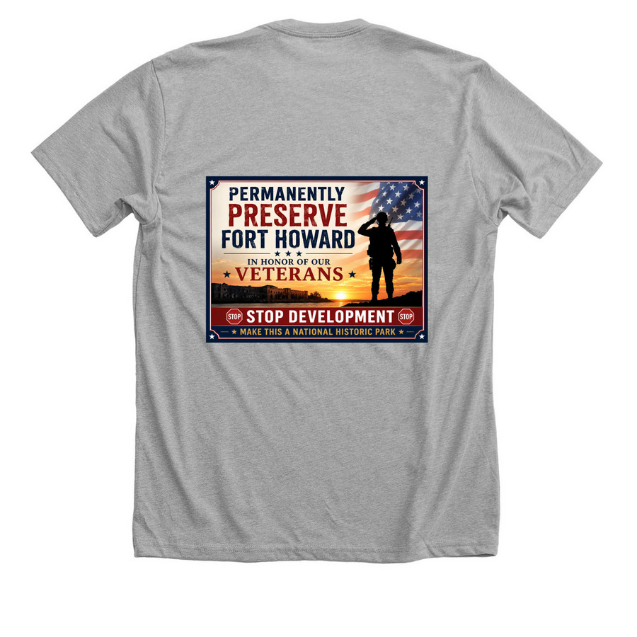 Protect Fort Howard, a Athletic Heather Premium Unisex Tee (back-view)