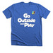 Go Outside and Play - Classic, a Heather True Royal Premium Unisex Tee