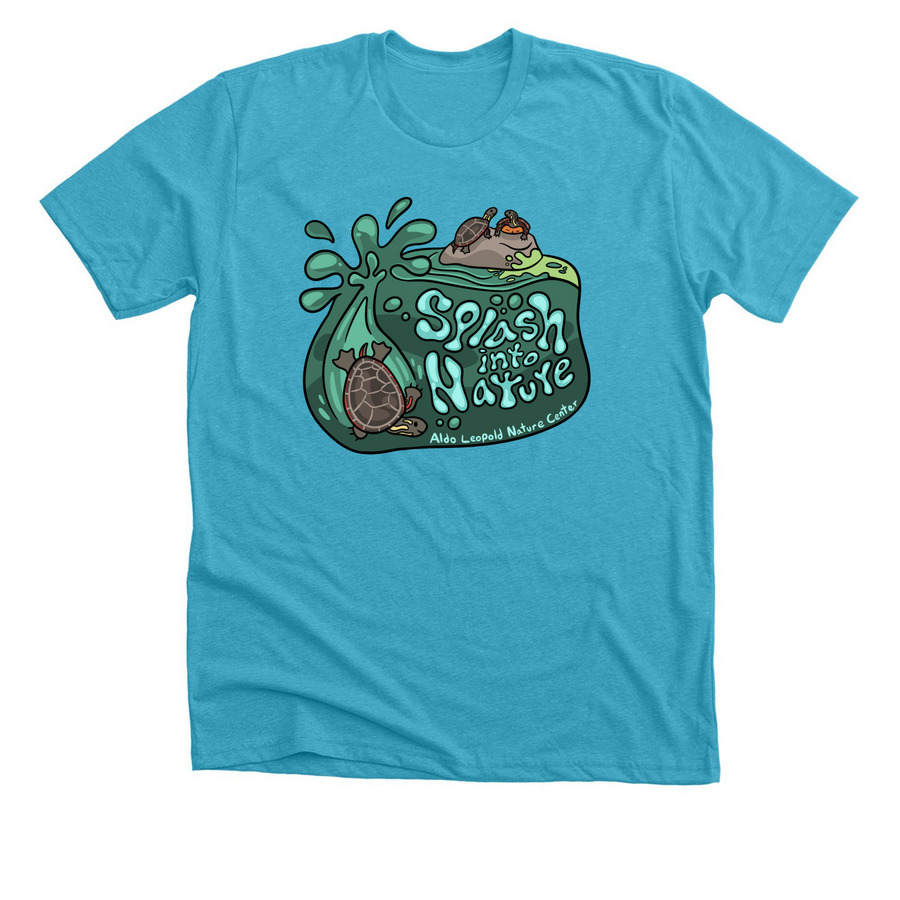Splash into Nature, a Heather Aqua Premium Unisex Tee