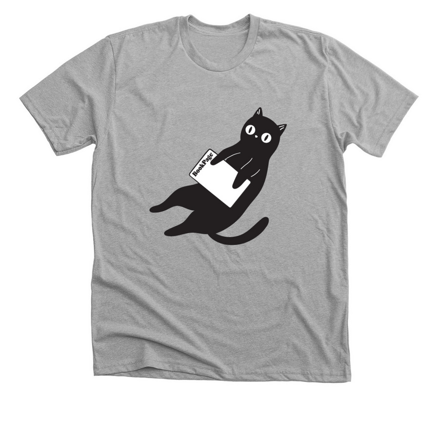 Black Cat Reads Unisex Tee (adult & youth), a Athletic Heather Premium Unisex Tee