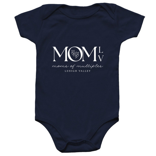 MOMLV Baby Onesie, a Navy Infant Onesie