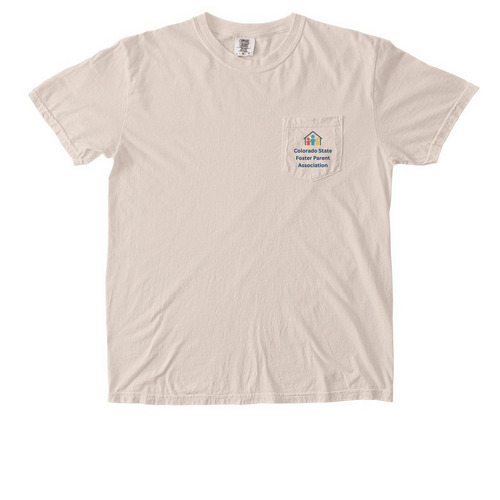 logo tee, a Ivory Comfort Colors Pocket Tee
