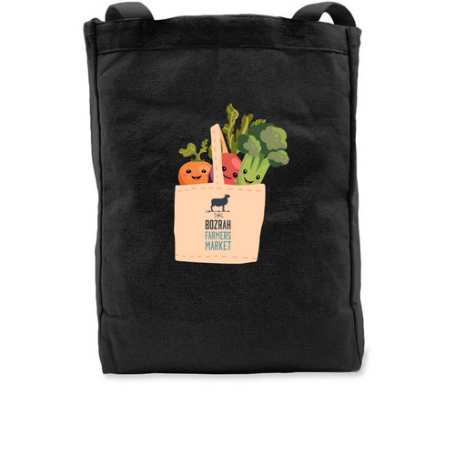Market Tote, a Black Recycled Cotton Tote Bag