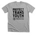 Protect Trans Youth- Black logo, a Athletic Heather Premium Unisex Tee
