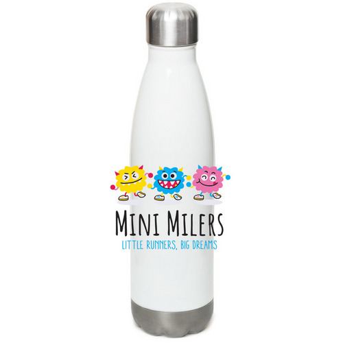 Mini Milers Water Bottle, a White Stainless Steel Water Bottle