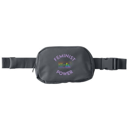 Feminist Power Fanny Pack, a Storm Grey Matte Hip Pack