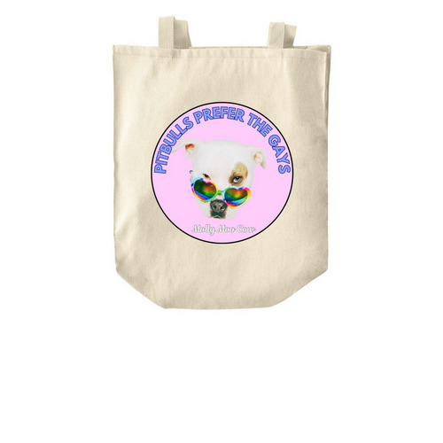 PITBULLS PREFER THE GAYS!, a Natural Over-the-Shoulder Shopping Tote Bag