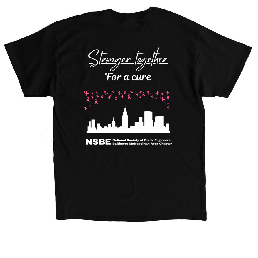 NSBE BMAC - Breast Cancer Walk, a Black Classic Unisex Tee (back-view)
