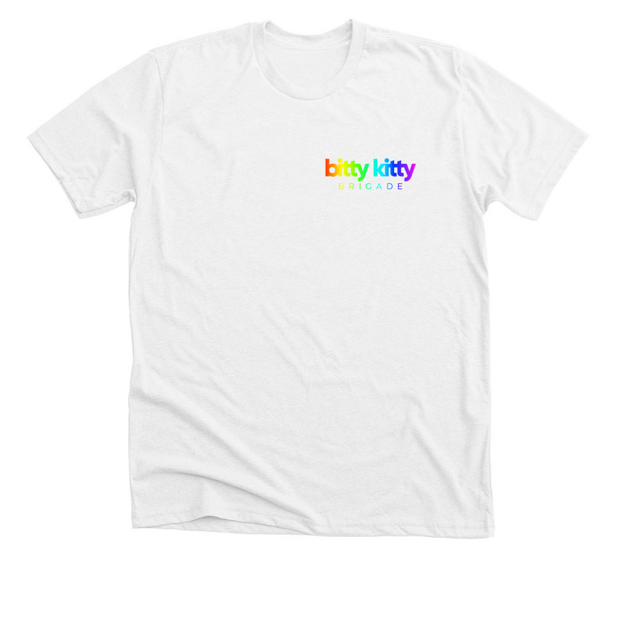 Bitty Kitty Rainbow, a Solid White Blend Premium Unisex Tee