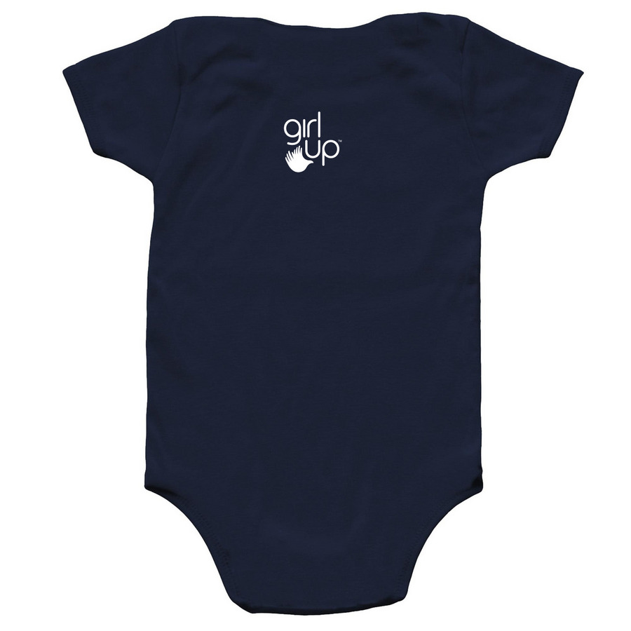 Born to Lead Onesie, a Navy Infant Onesie (back-view)